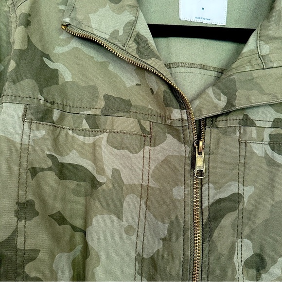 Old Navy Olive Green Camo Utility Jacket Cotton Zip Front Size M - Picture 6 of 6